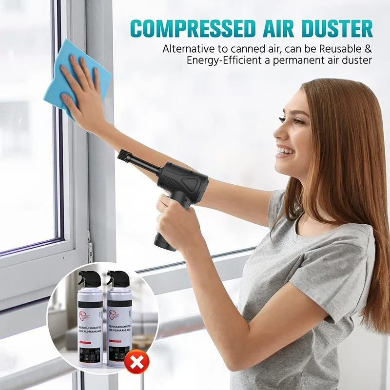 2023 New Electric Compressed Air Duster 68W Air Dust Blower for Keyboard Car Wireless USB Charge Cleaner 6000mAh Air Duster