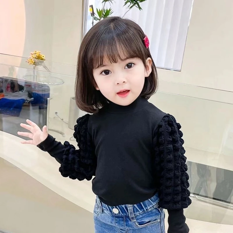 baby toddler teens girls sweaters tops spring autumn long sleeve puff knit kids sweater for girl kids clothes
