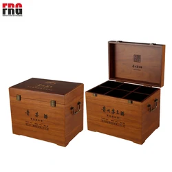 wholesale custom 6 bottle box portable MDF wood wine box with metal handles OEM & ODM