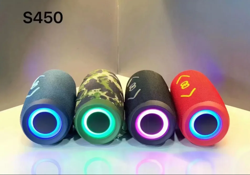 New S450 Wireless Bluetooth Speaker Outdoor Handsfree Call Portable Audio Fabric Handheld TWS Colorful Light speaker