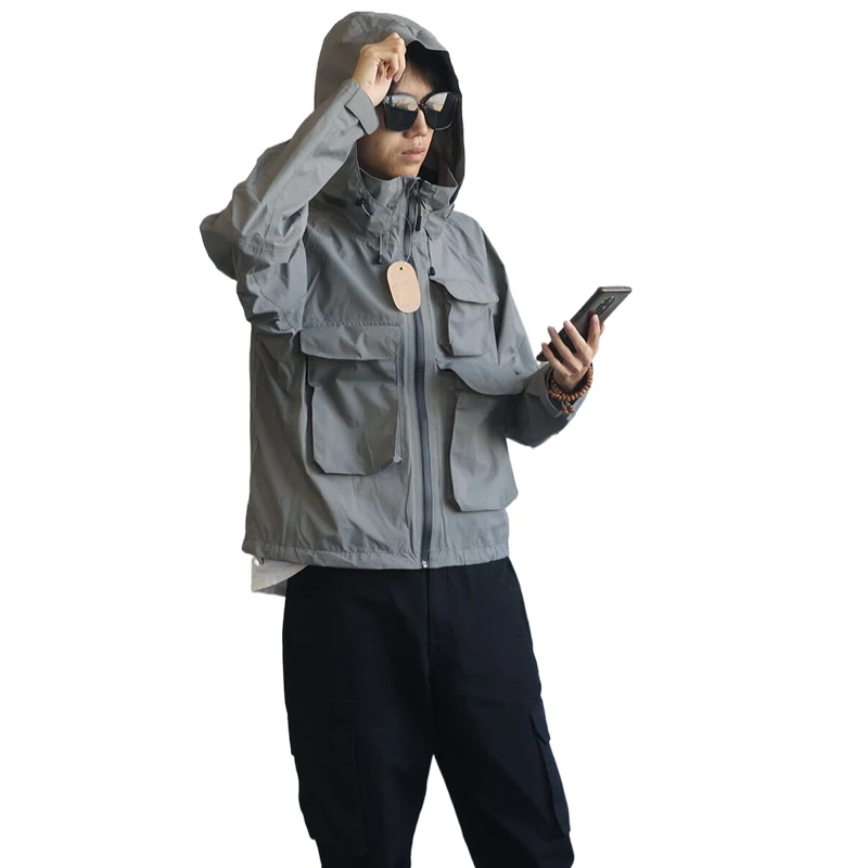 wholesale price 3D Pockets Lightweight Waterproof Windbreaker Jacket for Travel & More