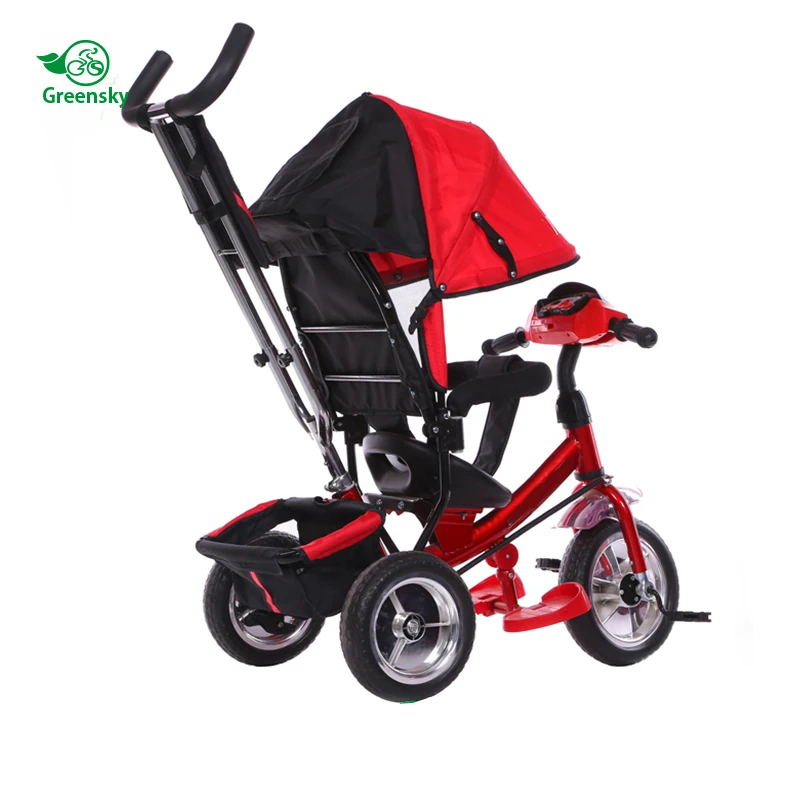 2023 Hot Sale Car-Type Baby Tricycle Bike New Model Kids 3-Wheel Toys Bike with Power Ride for 3-6 Years Old Child from China