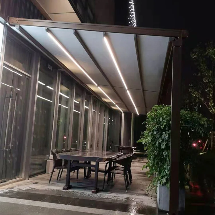 PVC Retractable Sunshade Side Awning Durable Deck Aluminum Chinese Sun Rain Protection for Retractable Awning Roof