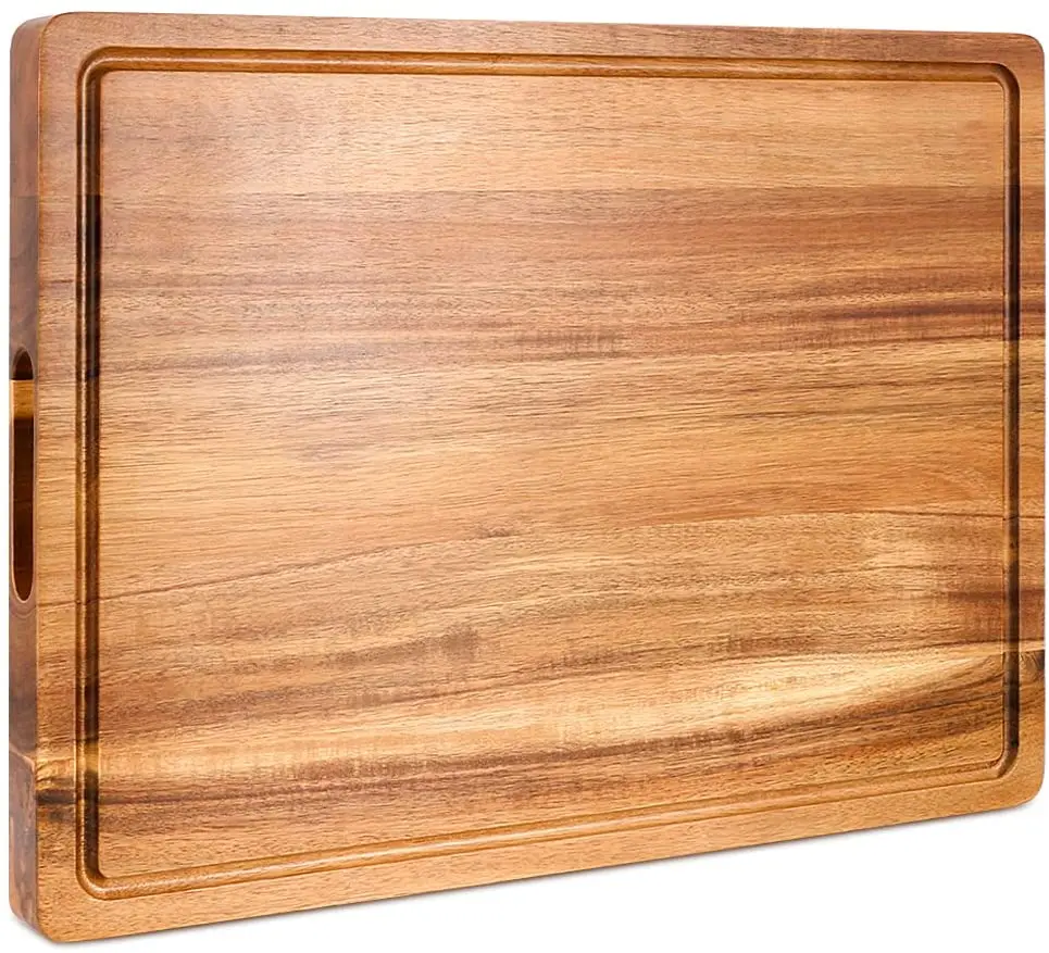 2 набора Бамбуковая разделочная доска из акации с канавками для сока