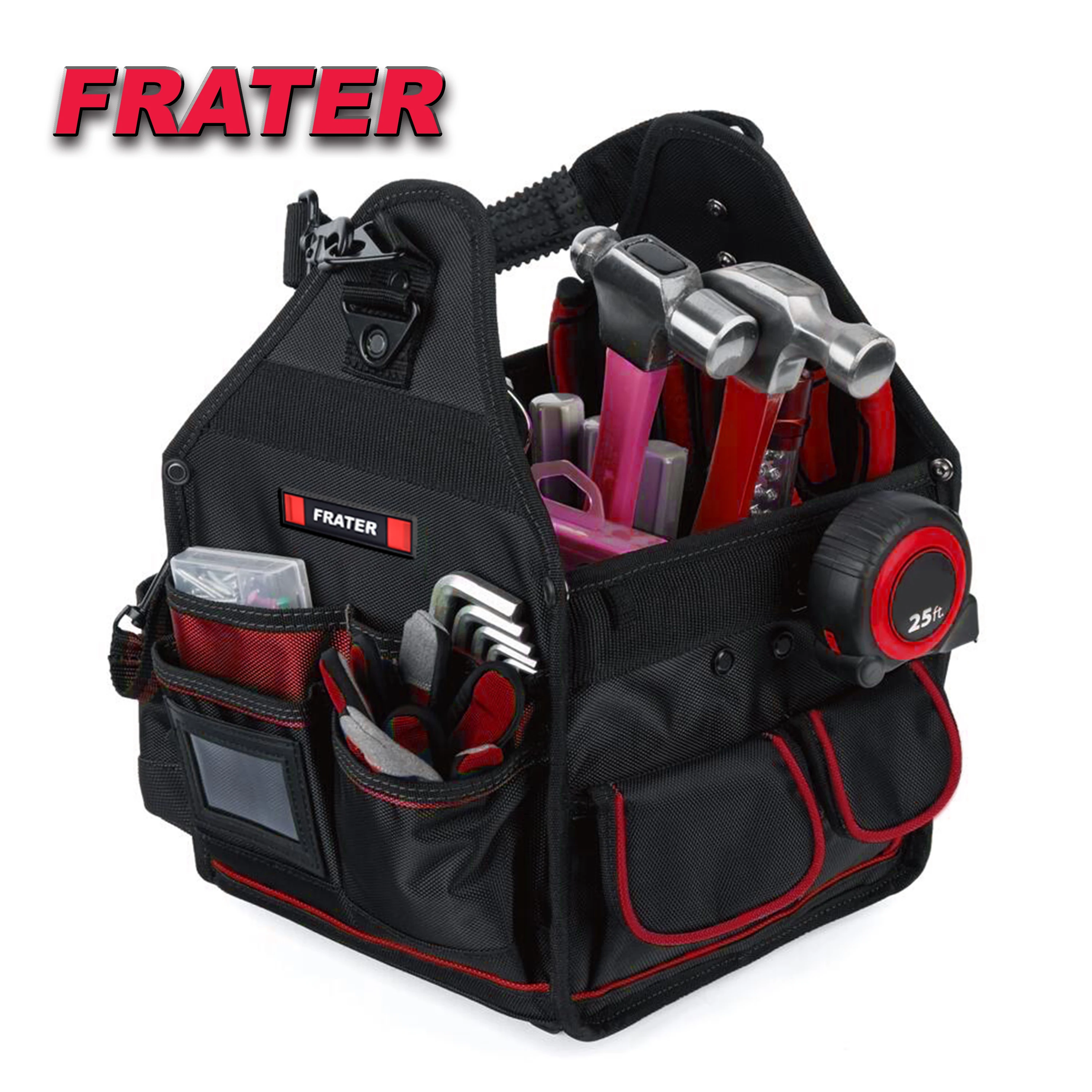 Frater 600D  Or 1680D Polyester Lightweight Electrical Waist Tool Bag Hanging Tool Bag Tools