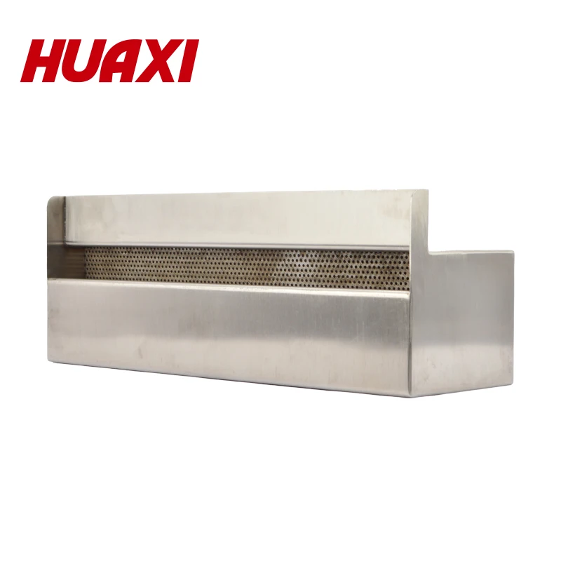 HUAXI Home and garden outdoor artificial wall stainless steel swimming pool water blade waterfall fountain with LED light