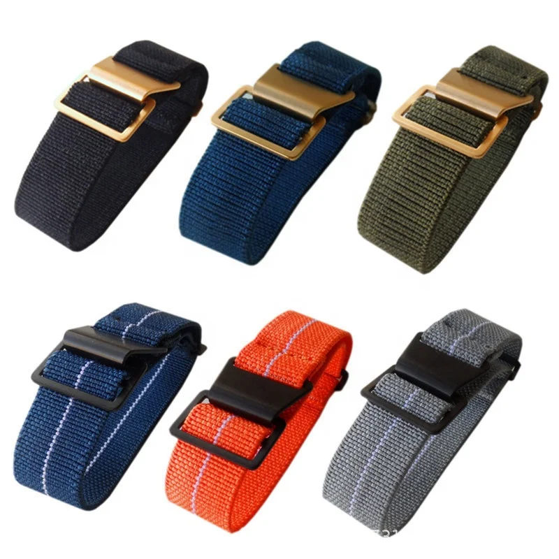 New arrival replacement woven nylon watch band black blue green quality skx strap