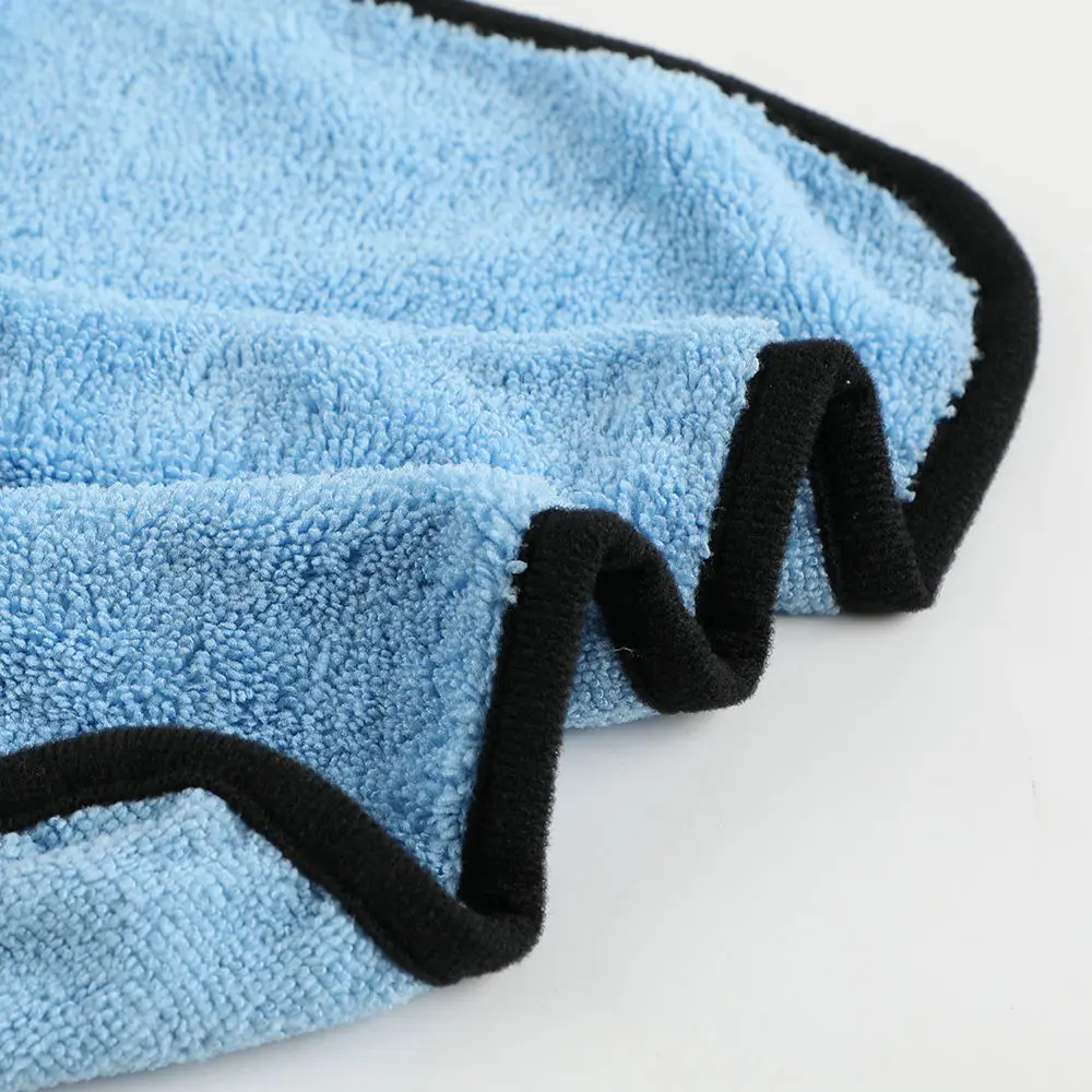 BSCI GRS wholesale custom logo car towel for car wash thicken plush with edge microfiber car cleaning cloth