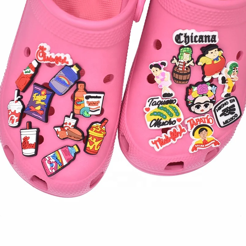 New Arrival PVC Rubber Croc Charms Mexican Inspired Shoe Decoration Wristband Accessories Birthday Party