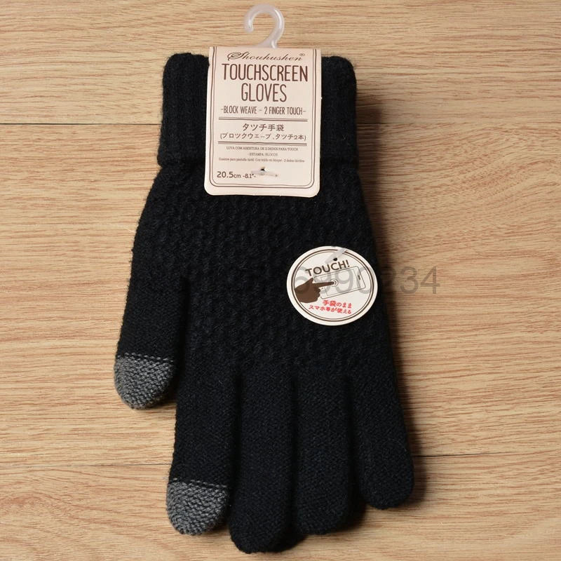 Touch screen gloves jacquard weave winter gloves for women