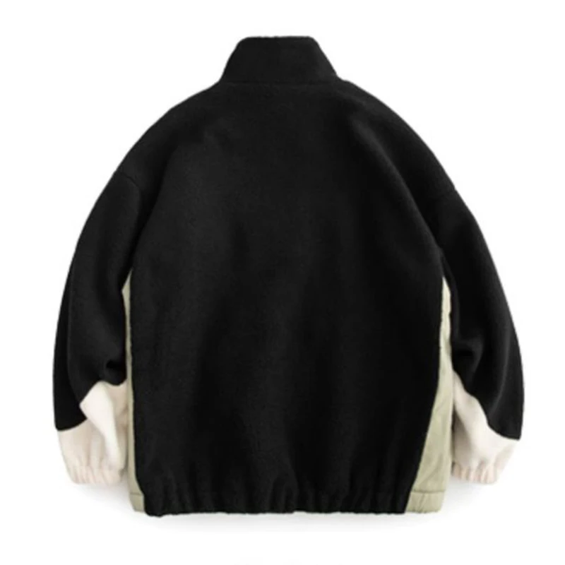 Custom Fleece Jacket Full Zip Up Patchwork Sherpa Fleece Jacket For Men And Women