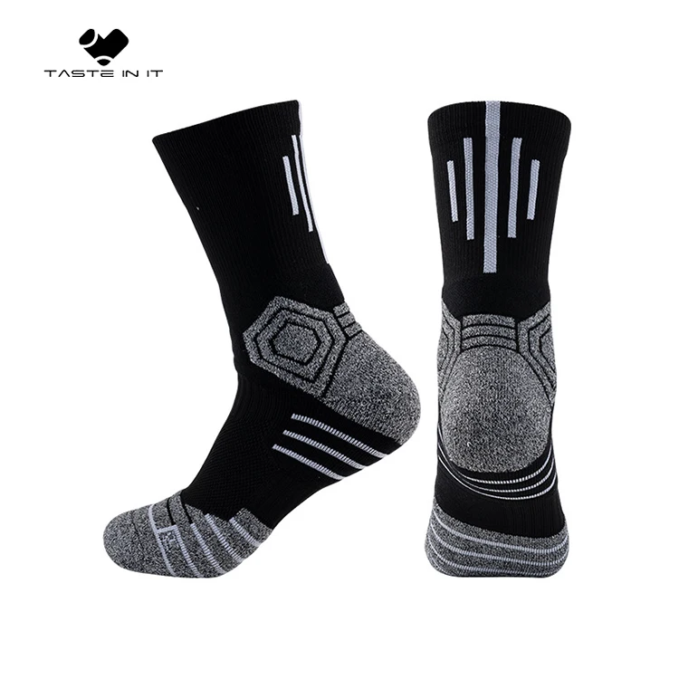 Logo Athletic Men 100% Cotton Sock Customize Basketball Oem Custom Sports Socks