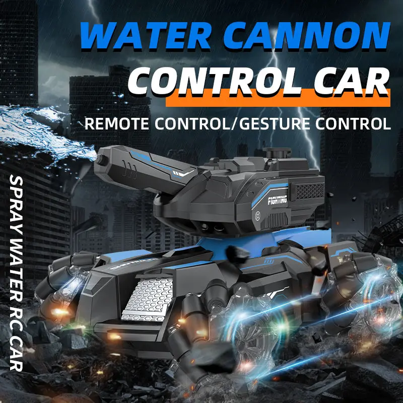 2.4G 1/16 RC Tank Car Toys Shooting Vehicle Remote Control Hand Gesture Control Drift RC Stunt Car With Water Spray