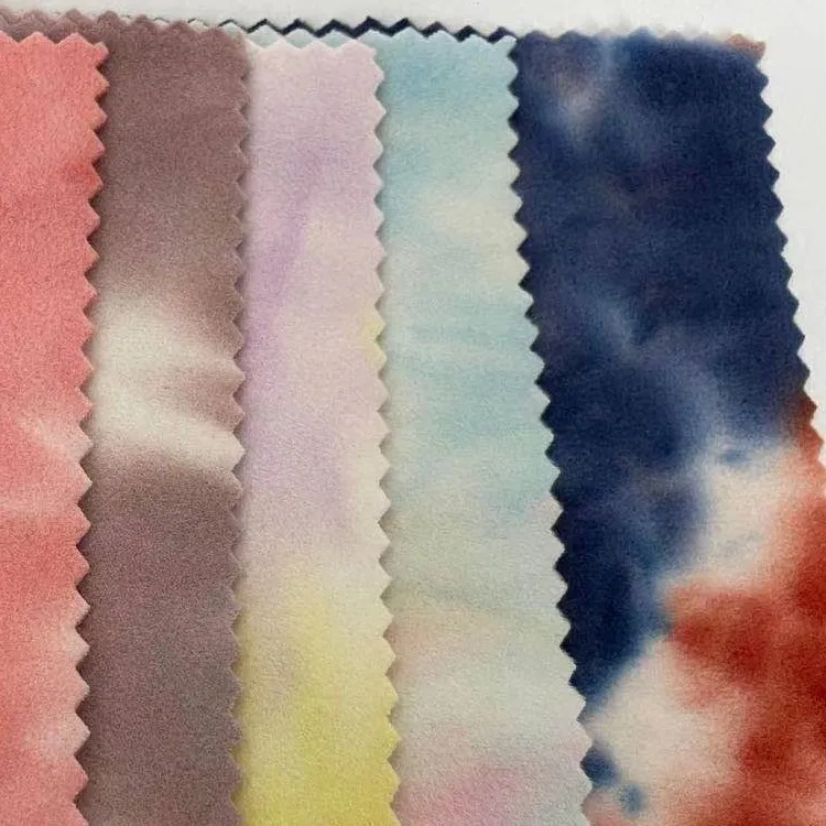 wholesale New fashion Knit polyester piano velvet tie dyed Dralon De velvet fabric