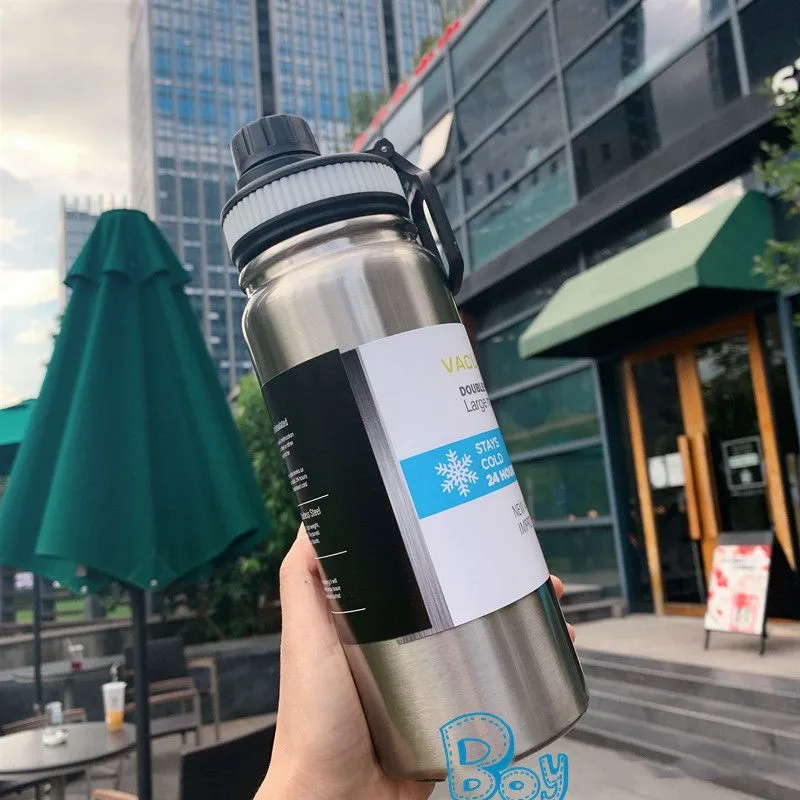 Hot Sell 0.6L 0.8L 1L Double Wall Stainless Steel Vacuum Insulated Leak Proof Thermos Water Bottles with Tea Filter  Custom Logo