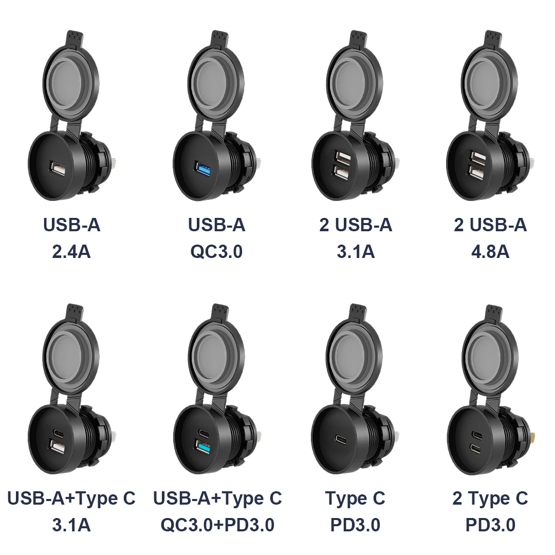 Cargador Usb Para Autos 12V No Led Light 12V Motorcycle Motorbike Usb Charger Double Ports Usb 1224V For Bus Marine Caravan Rv