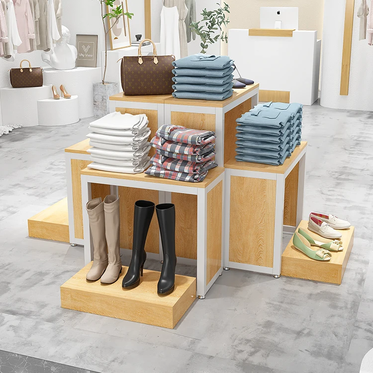 Foldable Combination Cosmetics Clothing Store Display Shelf Stand