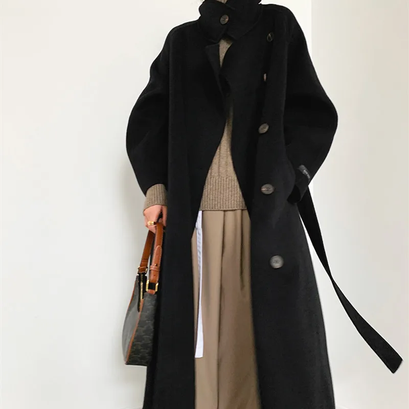 Wholesale 2020 New Women Double Face Cashmere Coats Winter Wool Coats