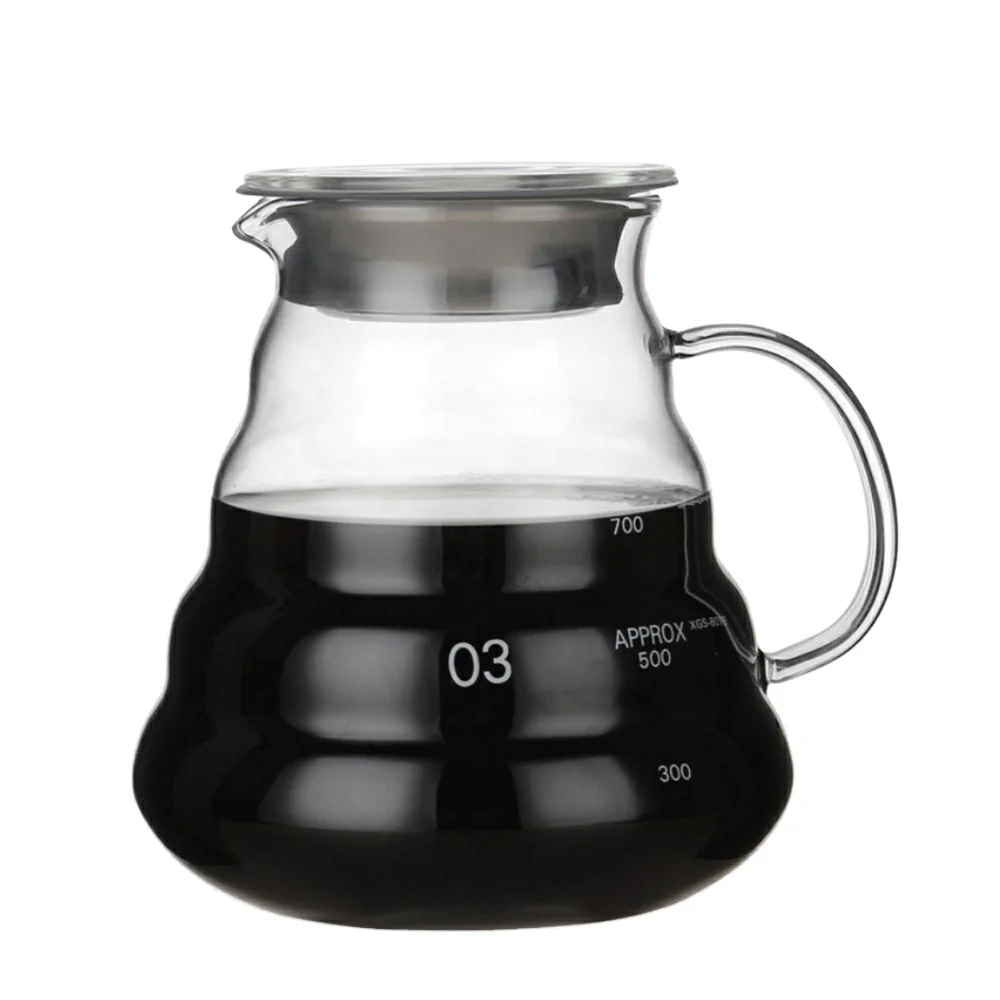 Eco coffee лидер продаж Китай 4 чашки 6 чашек 8 термостойкий СТЕКЛЯННЫЙ КОФЕЙНЫЙ сервер с крышкой чайник