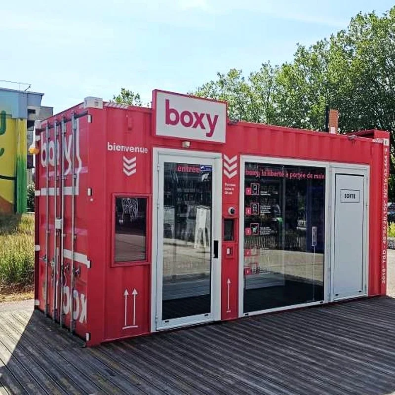 Outdoor container style modular retail portable store