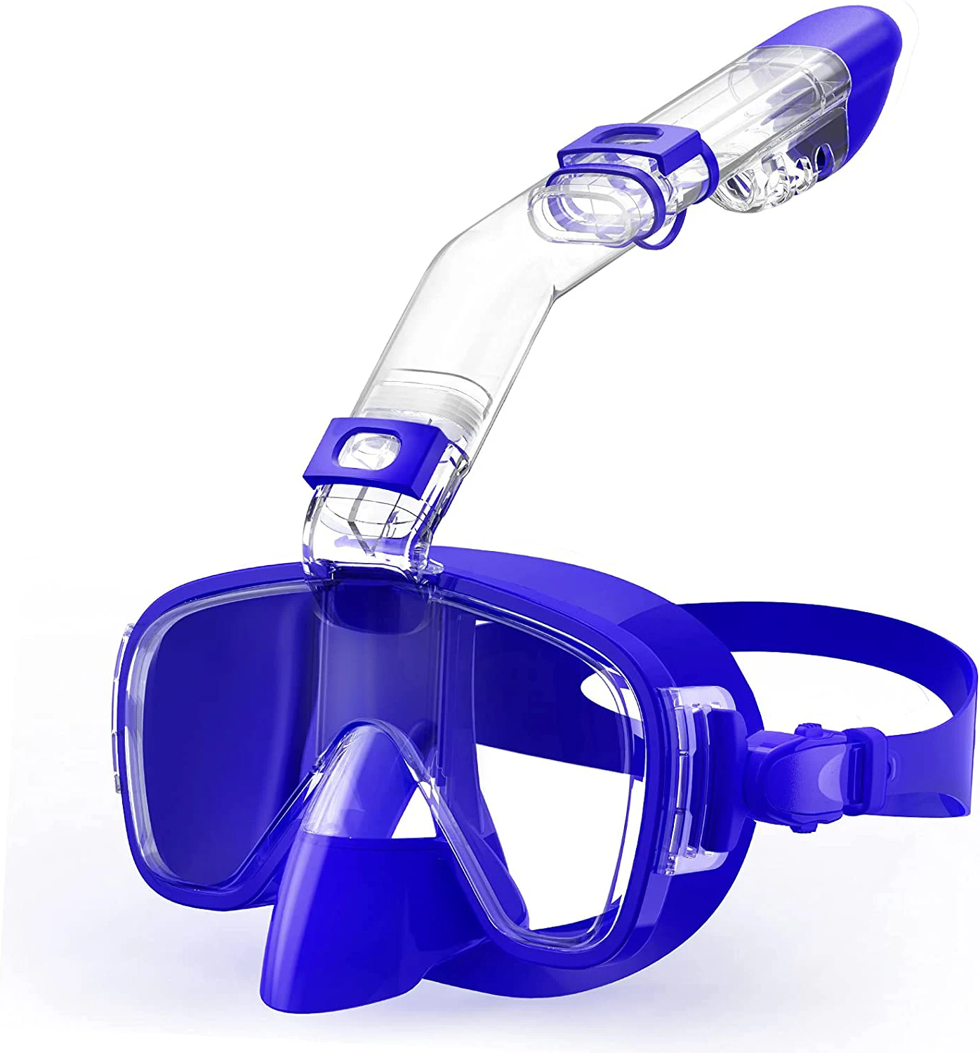 2024 New Arrival Snorkel Mask Half Face 180 Degree Wide Angle Anti-fog Free Breathing Scuba Diving Mask Set With Camera Mount