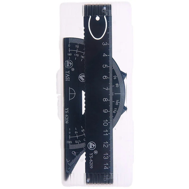 scaleruler for primary school students set ruler black and white iron straight ruler triangle protractor box wholesale four sets