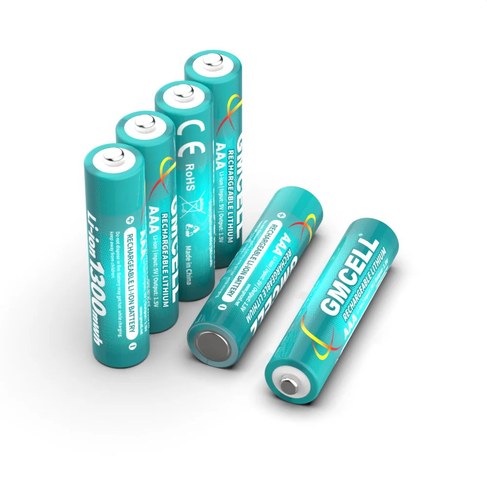 GMCELL 1.5 Volt 1300mWh Triple-A Lithium Ion AAA Batteries Bulk MP3 Player Regrettable Battery