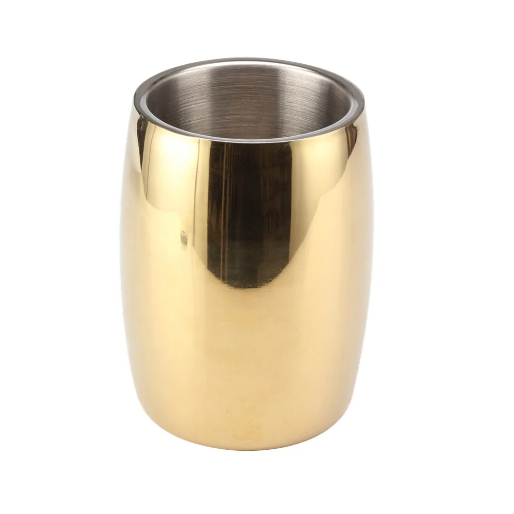PVD gold Painting Double wall Wine Cooler chiller bottle