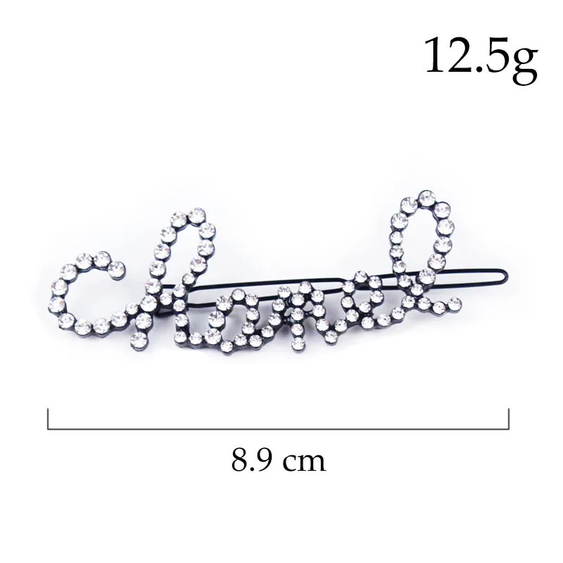 Y&Y Fashion Light Luxury Full Diamond English Rhinestone Letter Hairpin Hair Accessories