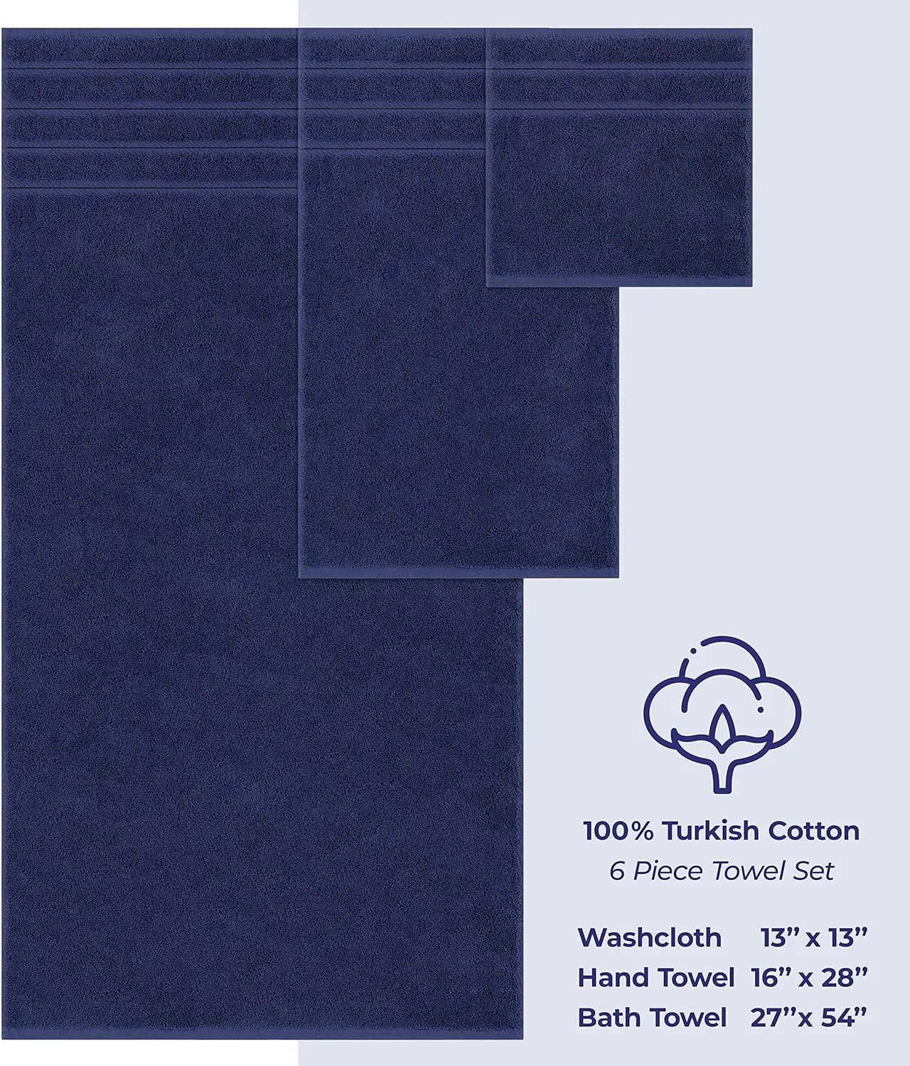 CF CNWH02 Luxury Custom Cotton Hand Towels Set Premium Quality Soft and Absorbent Sustainable for Bath or Home Use for Adults