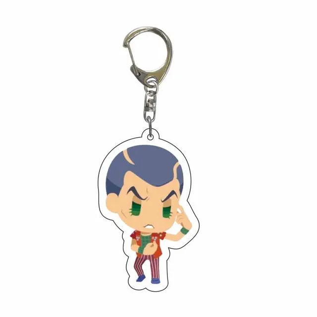 Anime JOJO Bizarre Adventure Key Chain Acrylic Character Figure Kujo Jotaro Pendent Keyring For Collection Gift