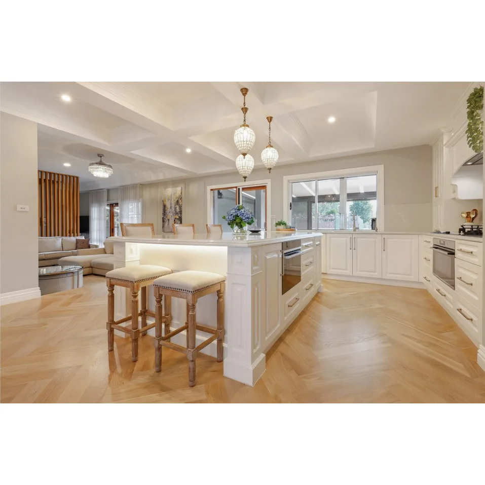 Vermonhouzz, высокое качество, роскошные, кремовые, белые, современные минимальные кухонные шкафы, ступенчатая дверь, кухонная мебель