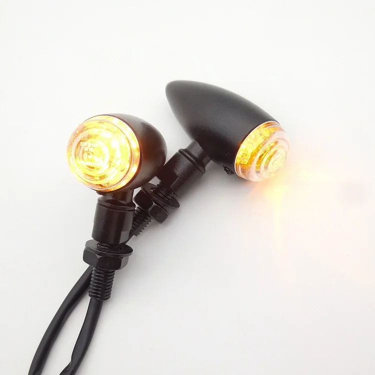 12 LED Motorcycle Turn Signals Light Mini Bullet Universal Front Rear Blinker Indicator Retro Motorcycle Modified Light