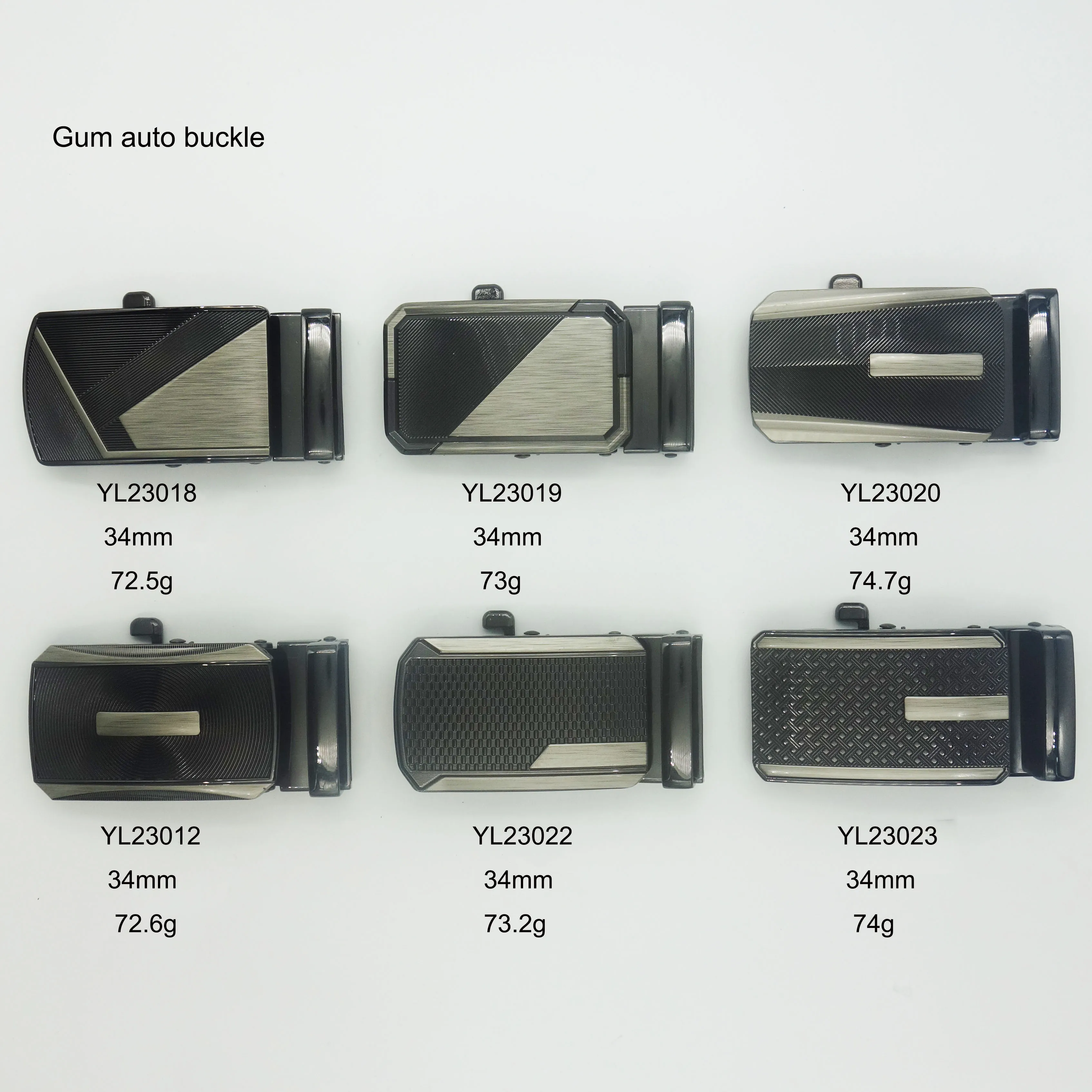 Can be customized Mens Zinc alloy 34MM Laser pattern automatic buckle Business belt buckle gum auto belt buckle