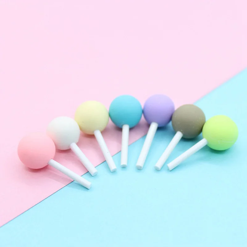 
Miniature Round Macaron Lollipop Simulation Food Clay Cabochons Crafts DIY Embellishments Scrapbooking Phone Decor Parts 
