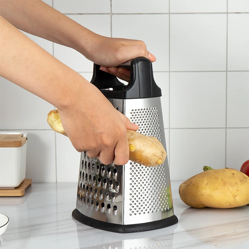Box Grater 4 Sides Multi-purpose Stainless Steel Household Vegetable Cheese Box Grater