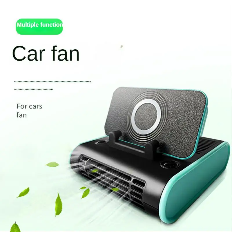 Car fan car multi-function creative wireless charging fan aromatherapy parking sign mobile phone bracket