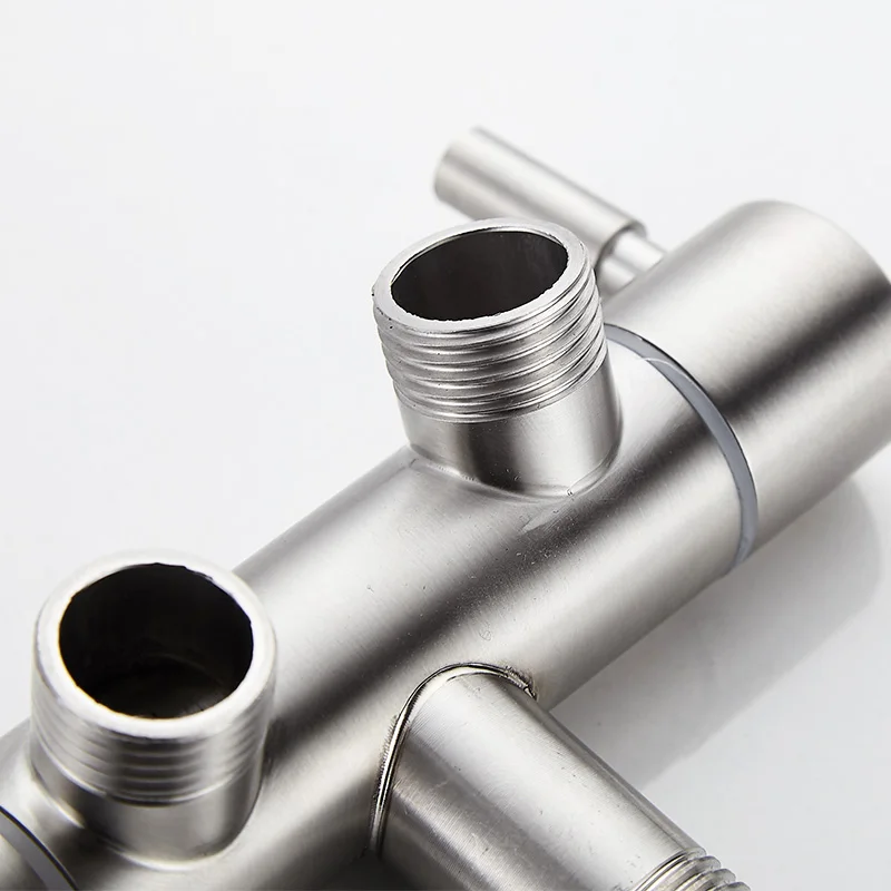 1/2 Inch Wall Mounted Stainless Steel 304 Double Outlet Angle Valve For Bathroom