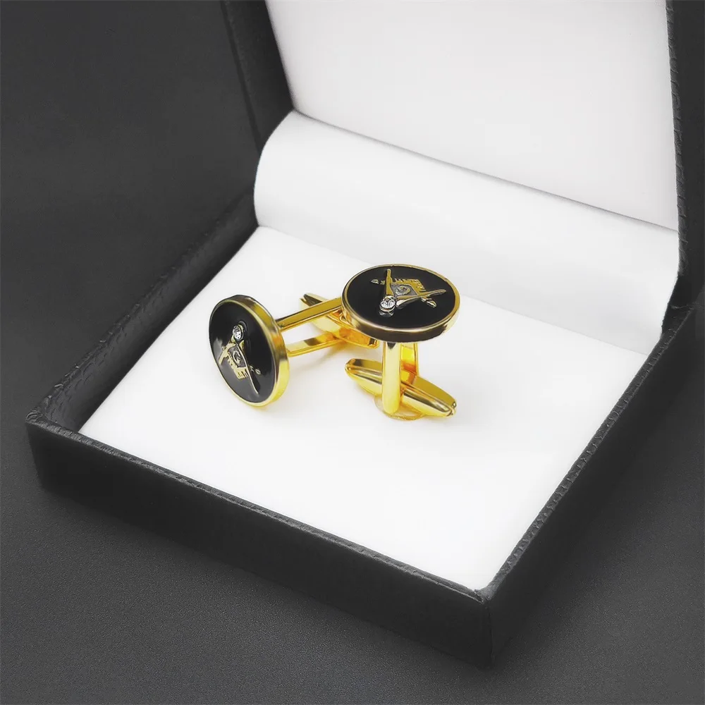 Luxury gold black silver Custom logo suit shirt studs metal custom button men cuff link tie and cufflink set for men shirt