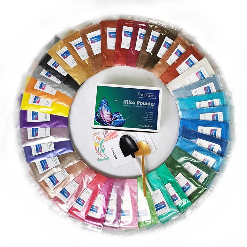 
36 colors mica pearl pigment powder for Epoxy Resin, soap, bath bomb, eye shadow, nail gel, 5g per color 