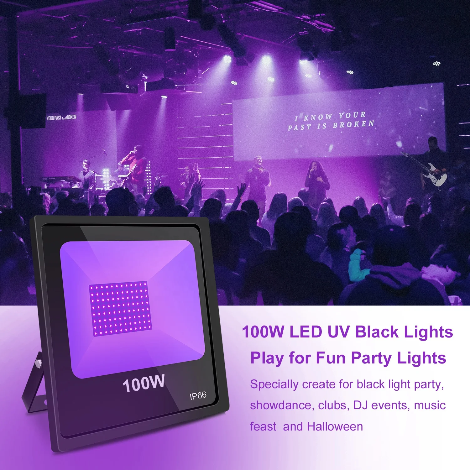 Us Stock UV Flood Light 80w 100w 150w Stage Party Dj Portable Disco Lights Led Uv Black Lights