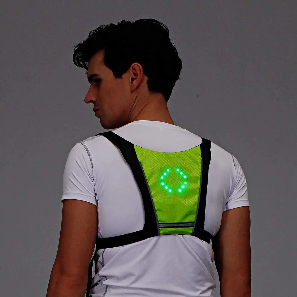 Bike Vest Turn Signal Led Light Pack Guiding Light Reflective Luminous Safety Warning Direction Backpack with Remote Controller