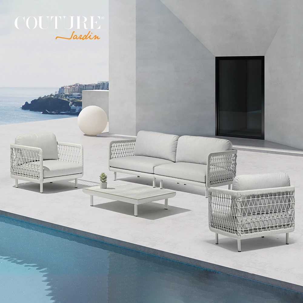 Couture Club Garden Furniture Sofa set Design Assemble Sofa Chair Fabric waterproof outdoor and indoor furniture sofa