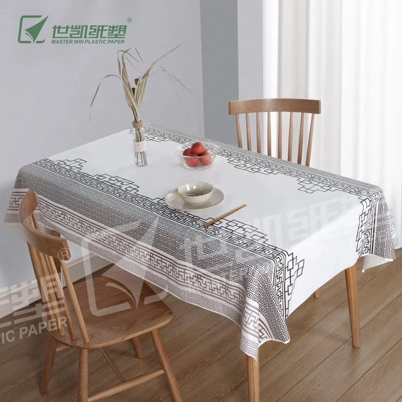 Factories Customized Waterproof Oil-proof Elegant Rectangle Lace Tablecloth Wedding  Disposable Table Cloth For Picnic Party