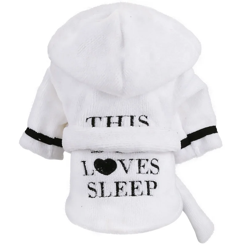 Soft Cute Letter Dog Pet Pajamas  Leisure Cat Clothes Bichon Bulldog Pet Dog Robe