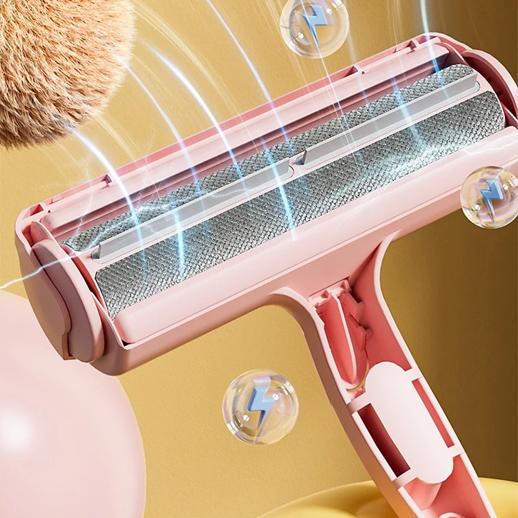Cartoon Pet Adhesive Hair Removal Electrostatic Brush for Small Animal Carpet & Sofa Roller Cleaning