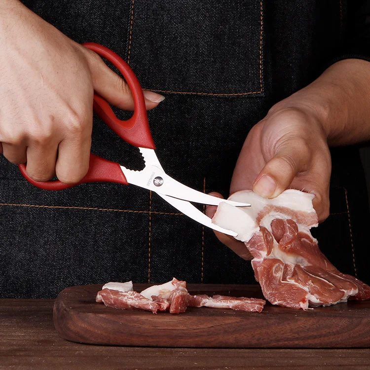 Seafood Scissors Stainless Steel Multifunction Cutting Kitchen Scissors with Plastic Handle
