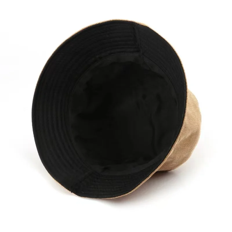 Sun Protection Wide Brim Bucket Hats Fashion Corduroy Fisherman Caps Bucket Hats For Women Men