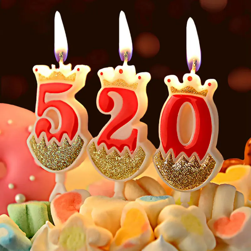 Number 1 2 3 4 5 6 7 8 9 0 ? Decorate With Name Gold Number Cake Candles