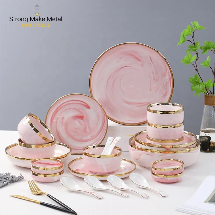 Luxury factory outlet 9pcs 18pcs 26pcs china dinner set luxury dinnerware porcelain tableware elegant dinnerware sets ceramic